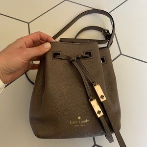 Kate Spade Grey Bucket Crossbody